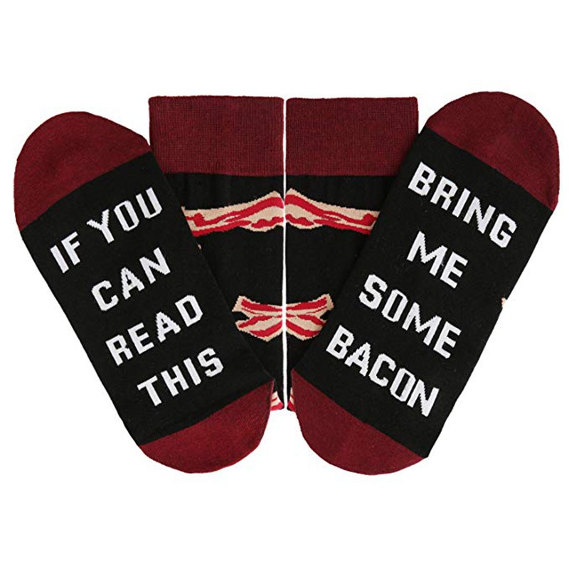 IF YOU CAN READ THIS BACON Printing Letters Socks Novelty Socks